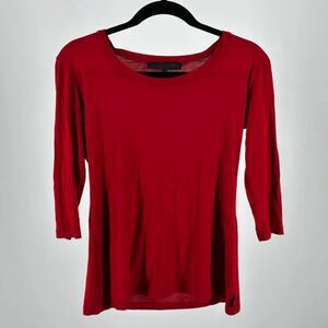 Gucci Viaggio Collection Women's Red Top Long Sleeve Shirt Size Small